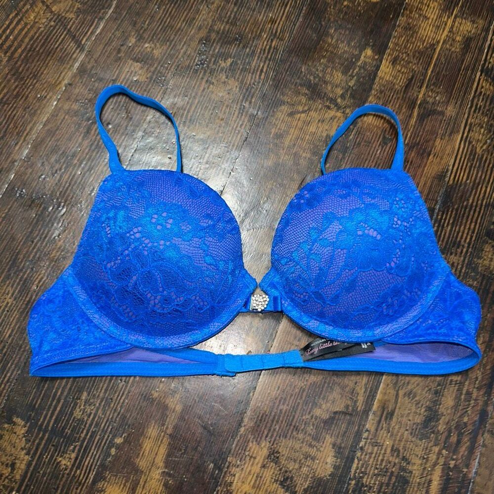 Victoria’s Secret sexy little thing blue lace plunge 34B bra